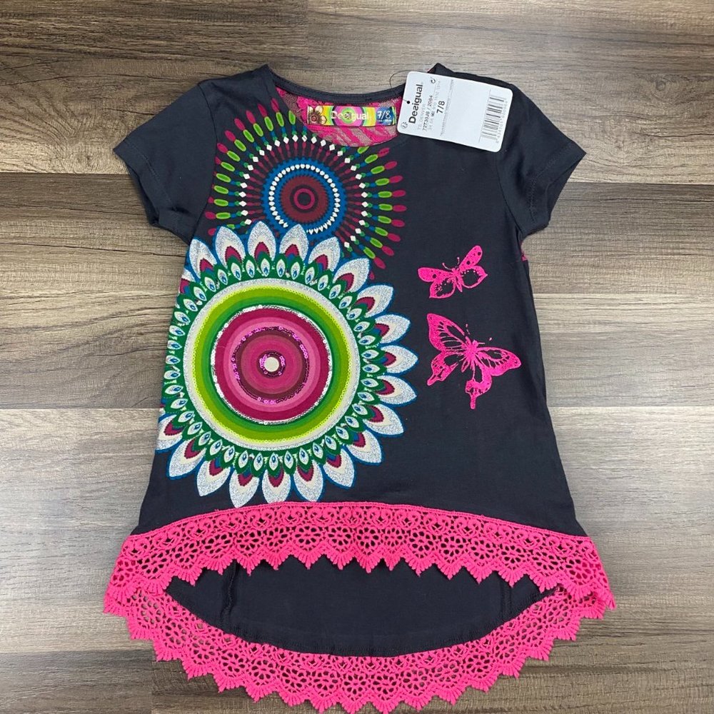 Desigual Tunic with Floral and Lace Design NWT